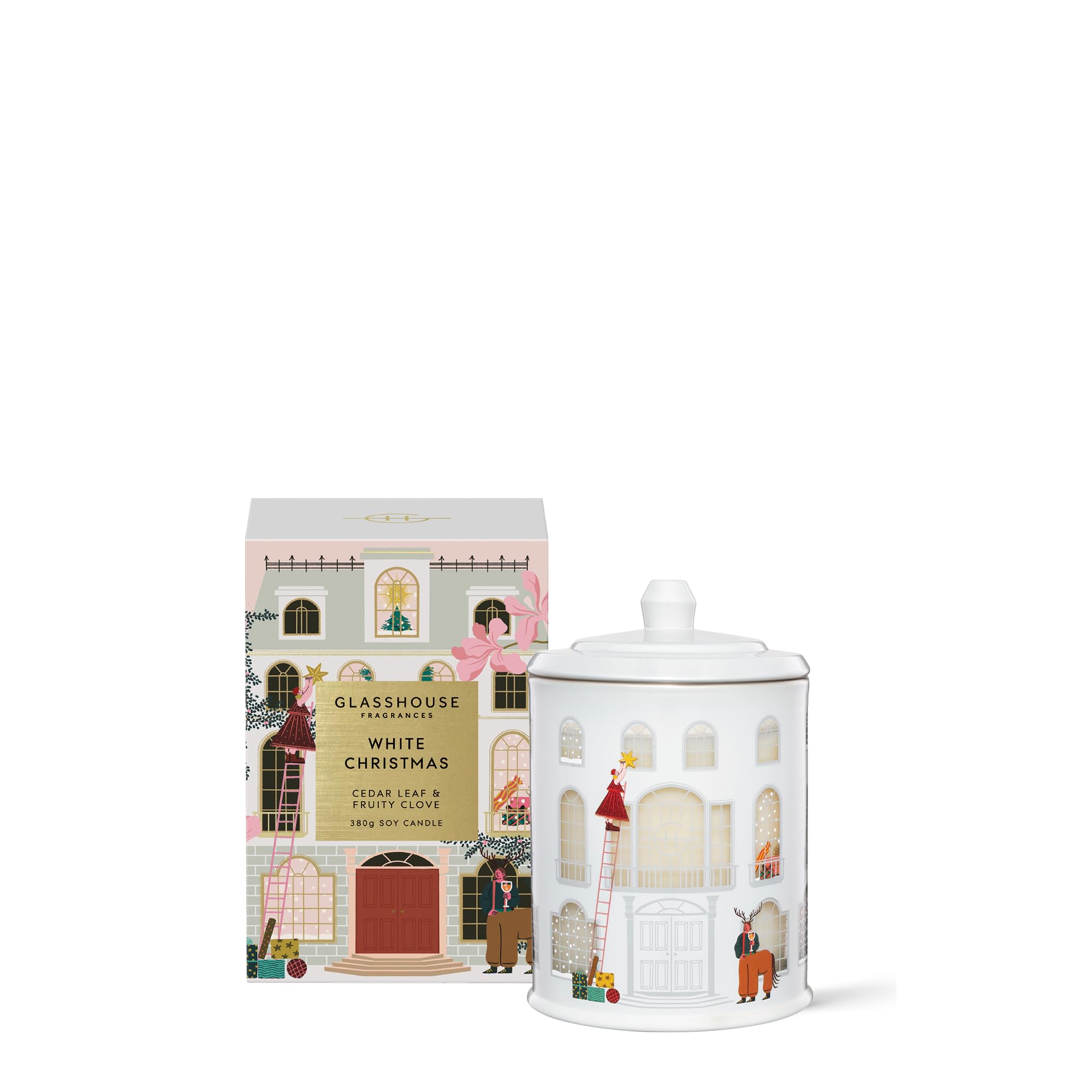 Glasshouse Fragrances White Christmas Candle, Triple Scented